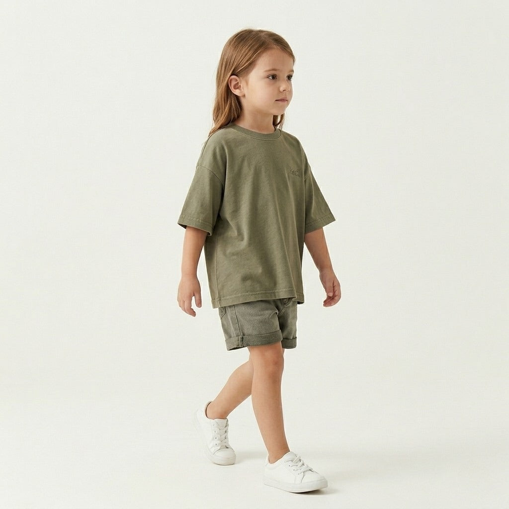 Moss-Basic Oversized Boxy Tee