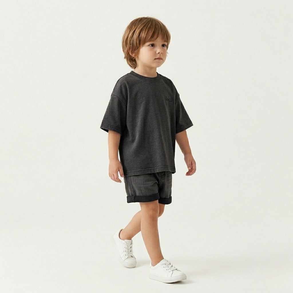 Slate-Basic Oversized Boxy Tee (Copy)